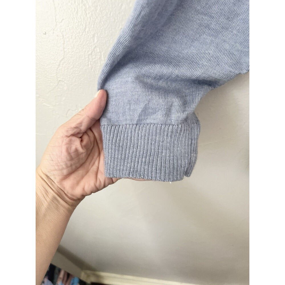 $208 Eileen Fisher DAWN MERINO Wool Boxy Sweater Tunic Shirt TOP Size XL Blue - Picture 4 of 7